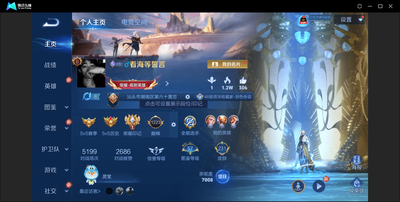 王者荣耀账号苹果QQ【1典藏/17传说/81史诗/1星元】苹果Q-贵族积分53652-V8-231皮肤-123英雄 
【